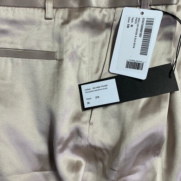 HAIDER ACKERMANN Size 32 Champagne Viscose Silk Satin Zip Fly Casual Pants - Picture 8 of 11